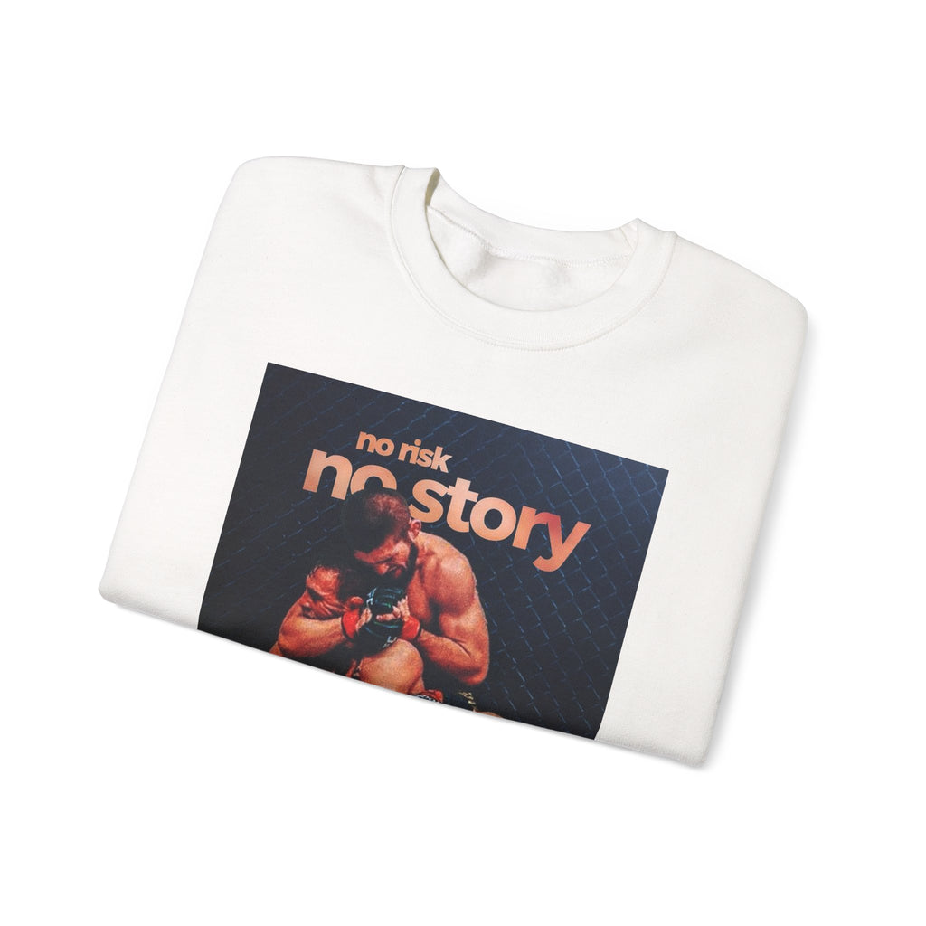 Crewneck Sweatshirt — 'No Risk No Story' MMA Fight Collage