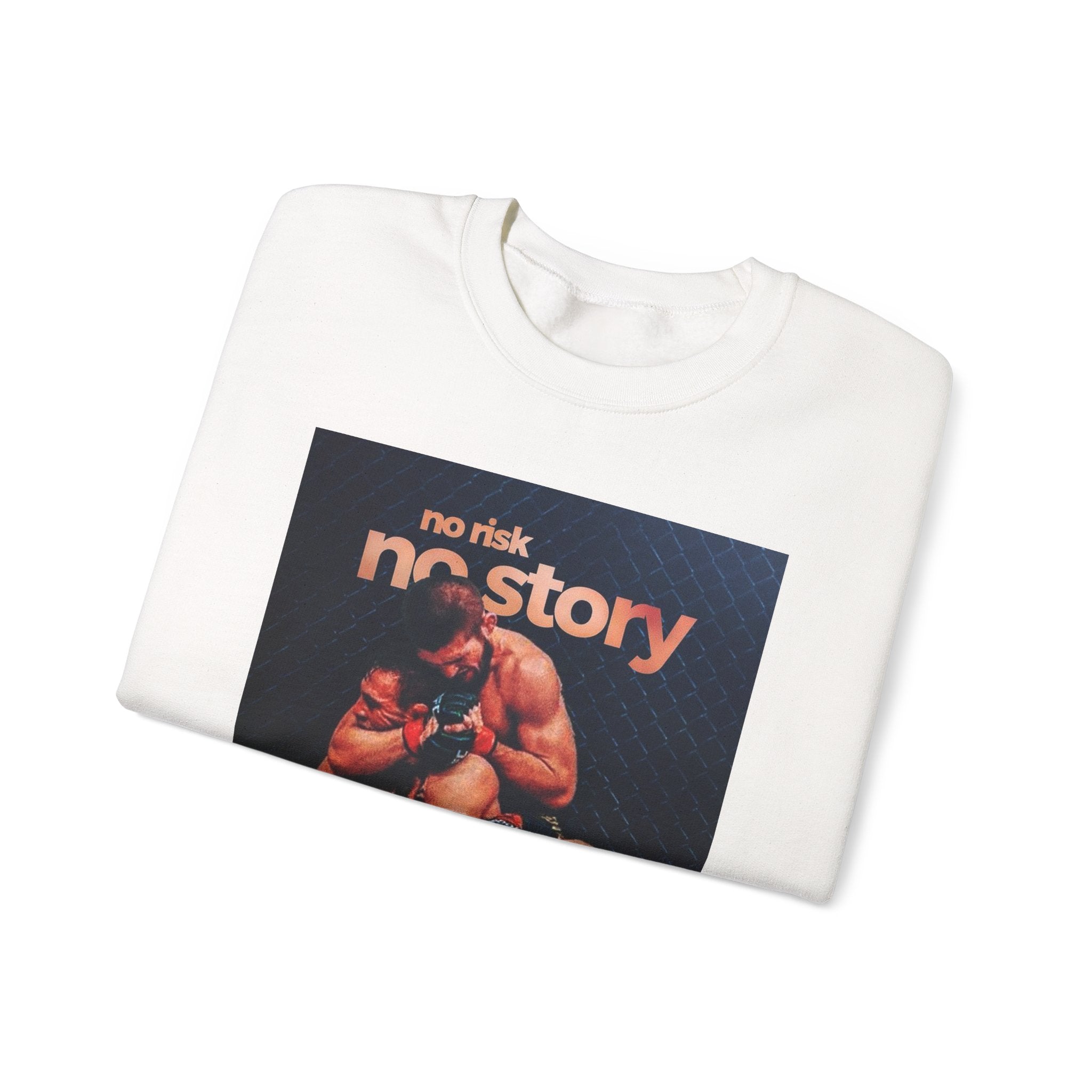 Crewneck Sweatshirt — 'No Risk No Story' MMA Fight Collage