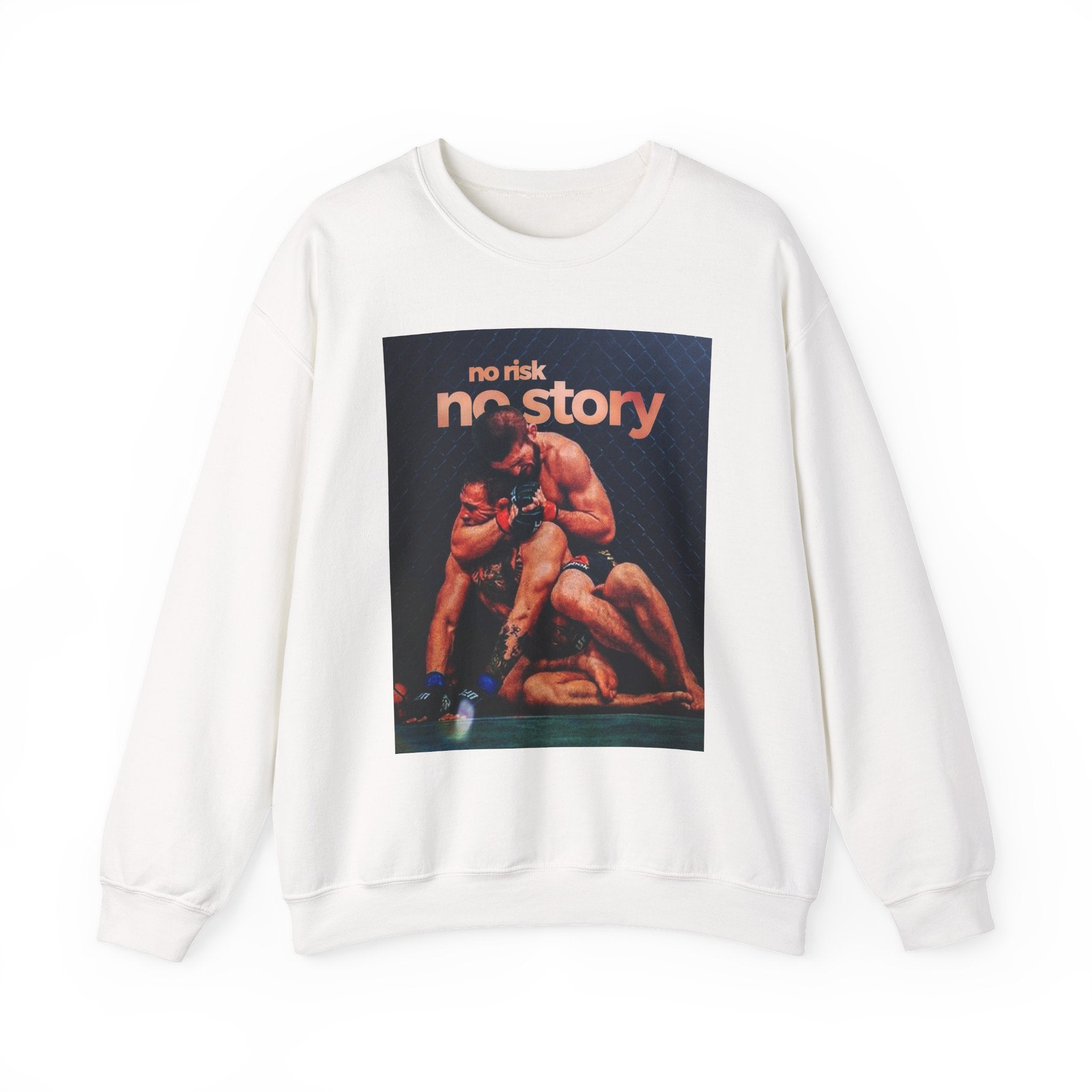 Crewneck Sweatshirt — 'No Risk No Story' MMA Fight Collage