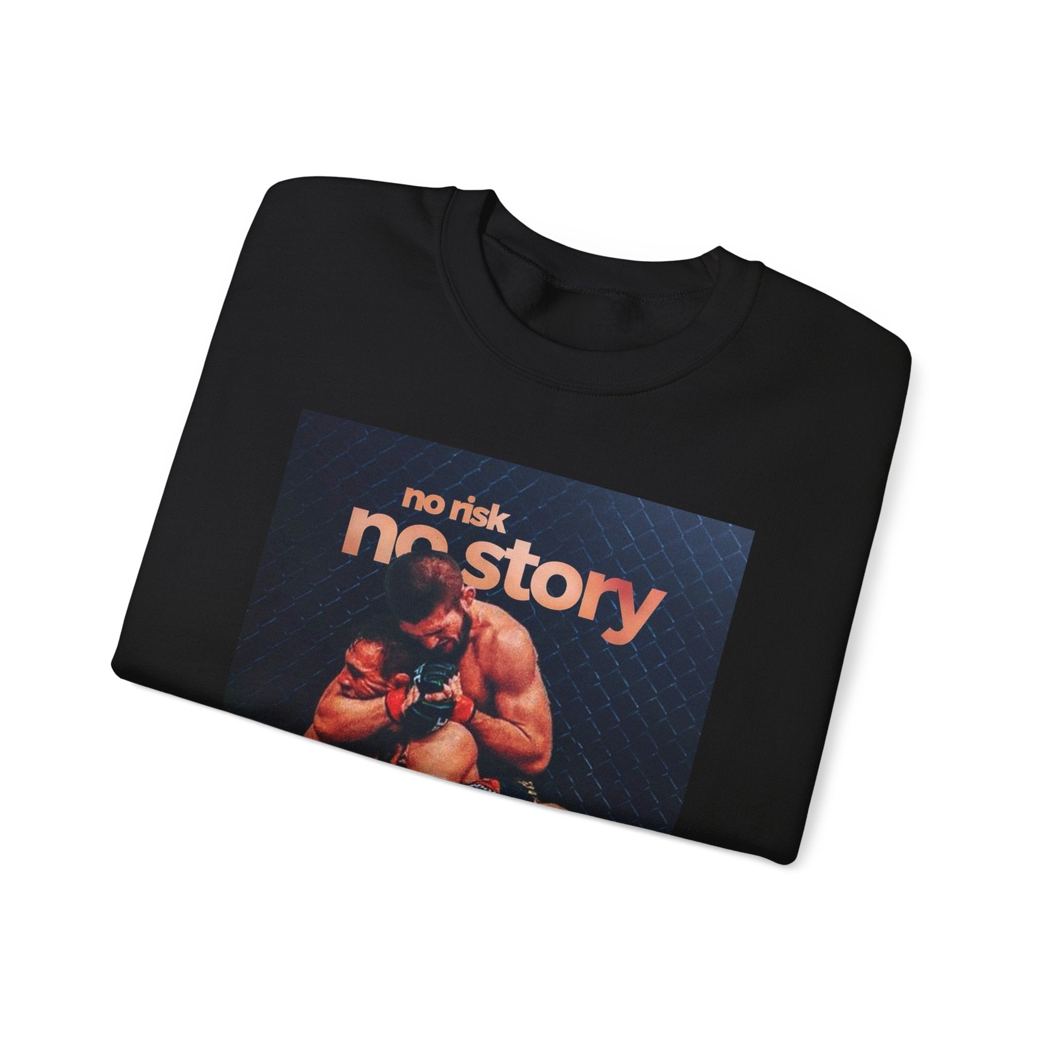 Crewneck Sweatshirt — 'No Risk No Story' MMA Fight Collage