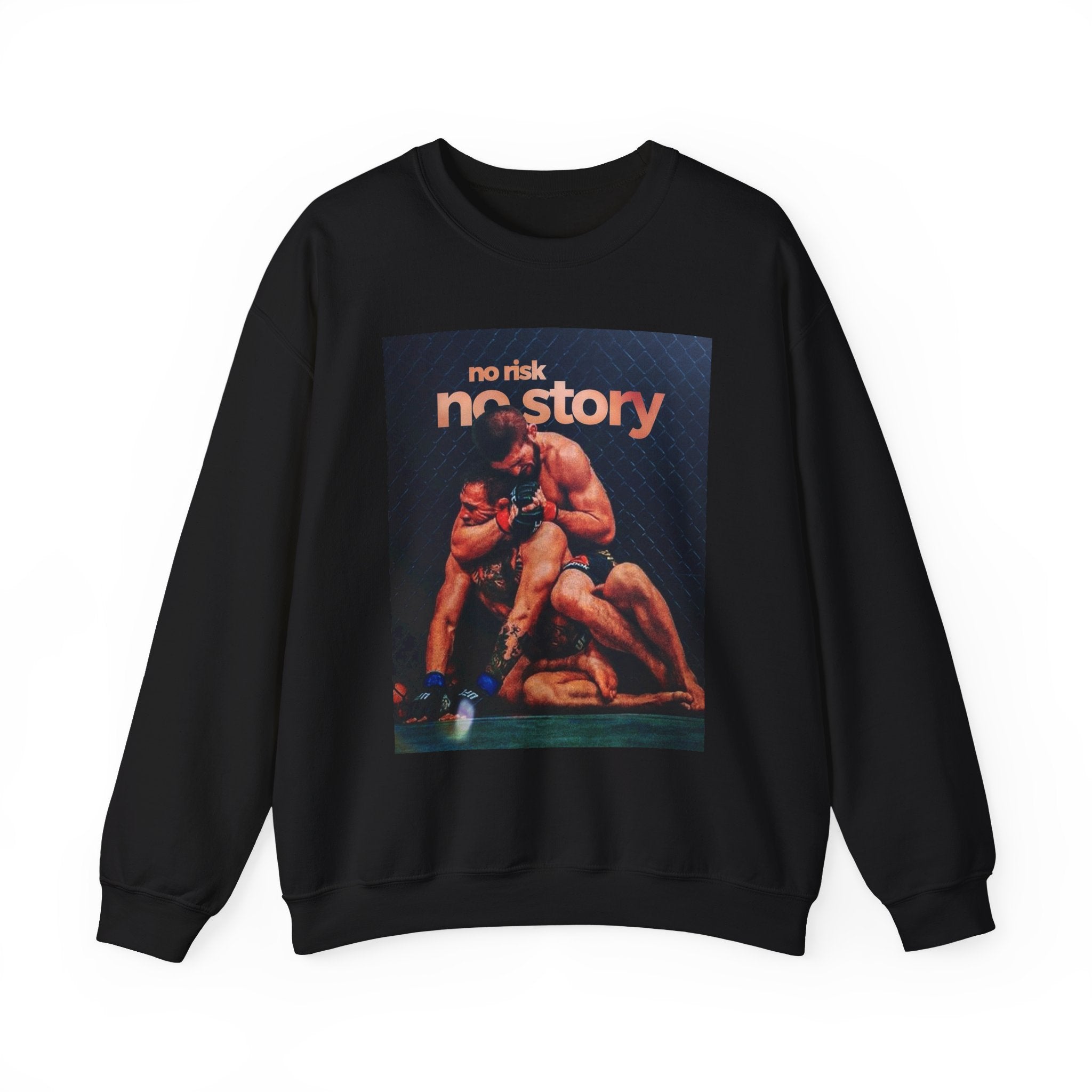 Crewneck Sweatshirt — 'No Risk No Story' MMA Fight Collage