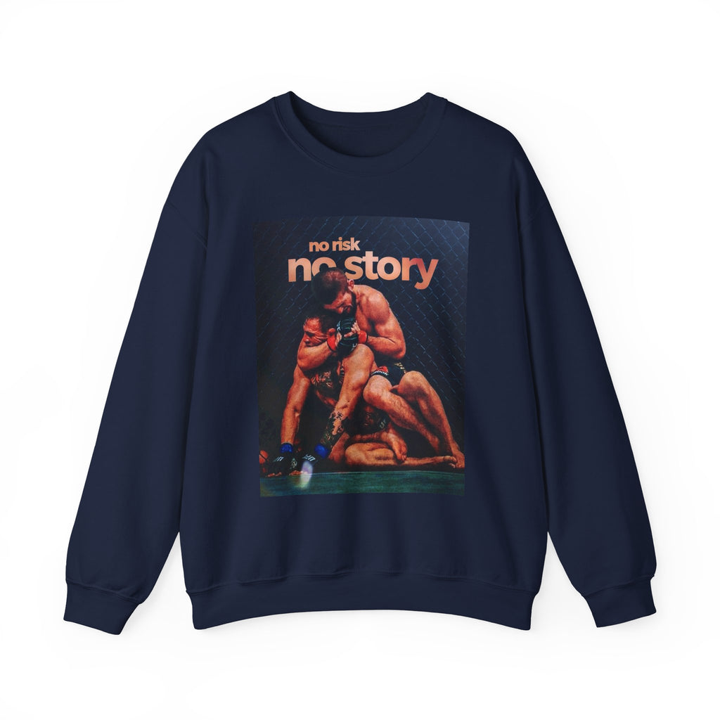 Crewneck Sweatshirt — 'No Risk No Story' MMA Fight Collage